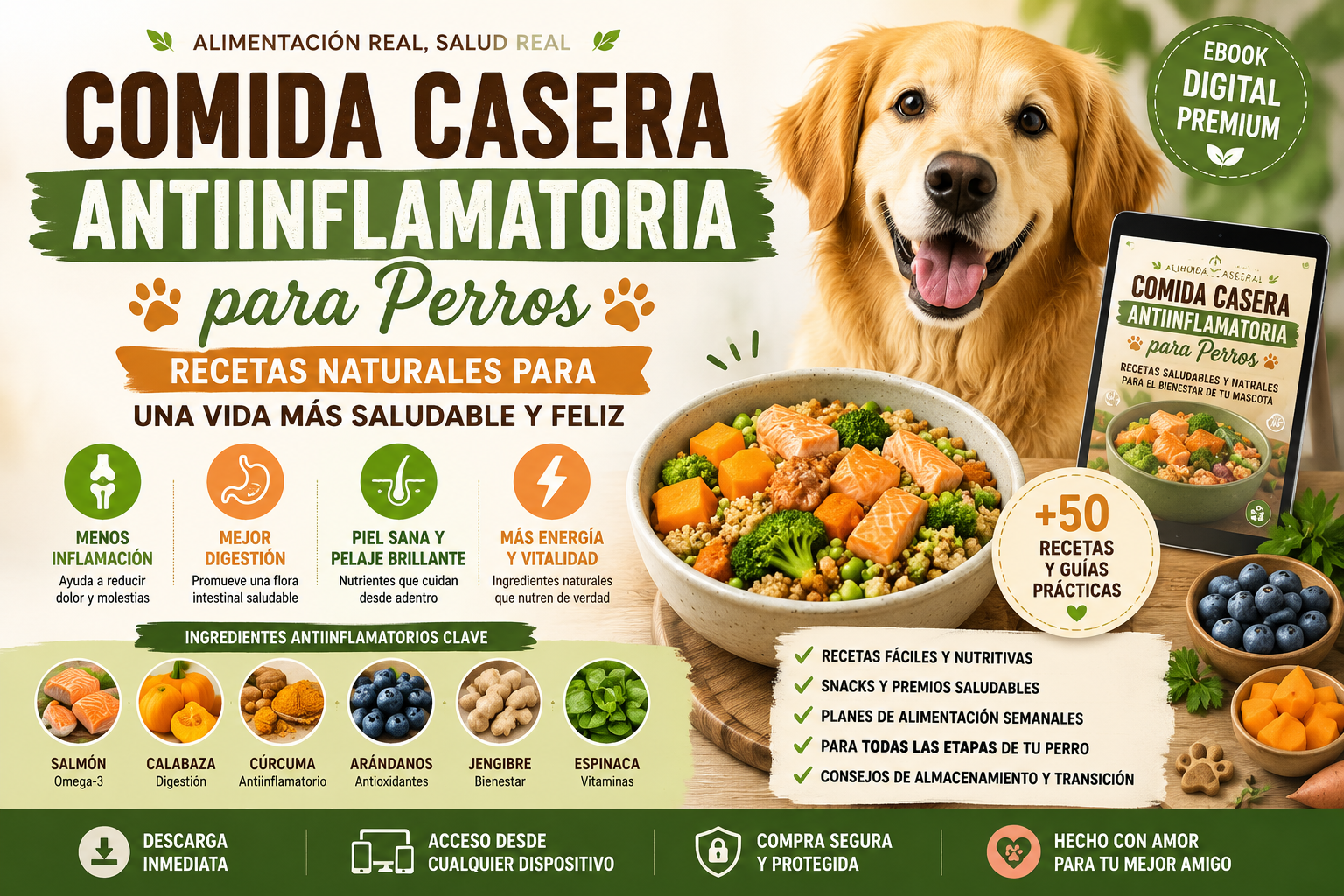 Comida Casera Antinflamatoria para Perros